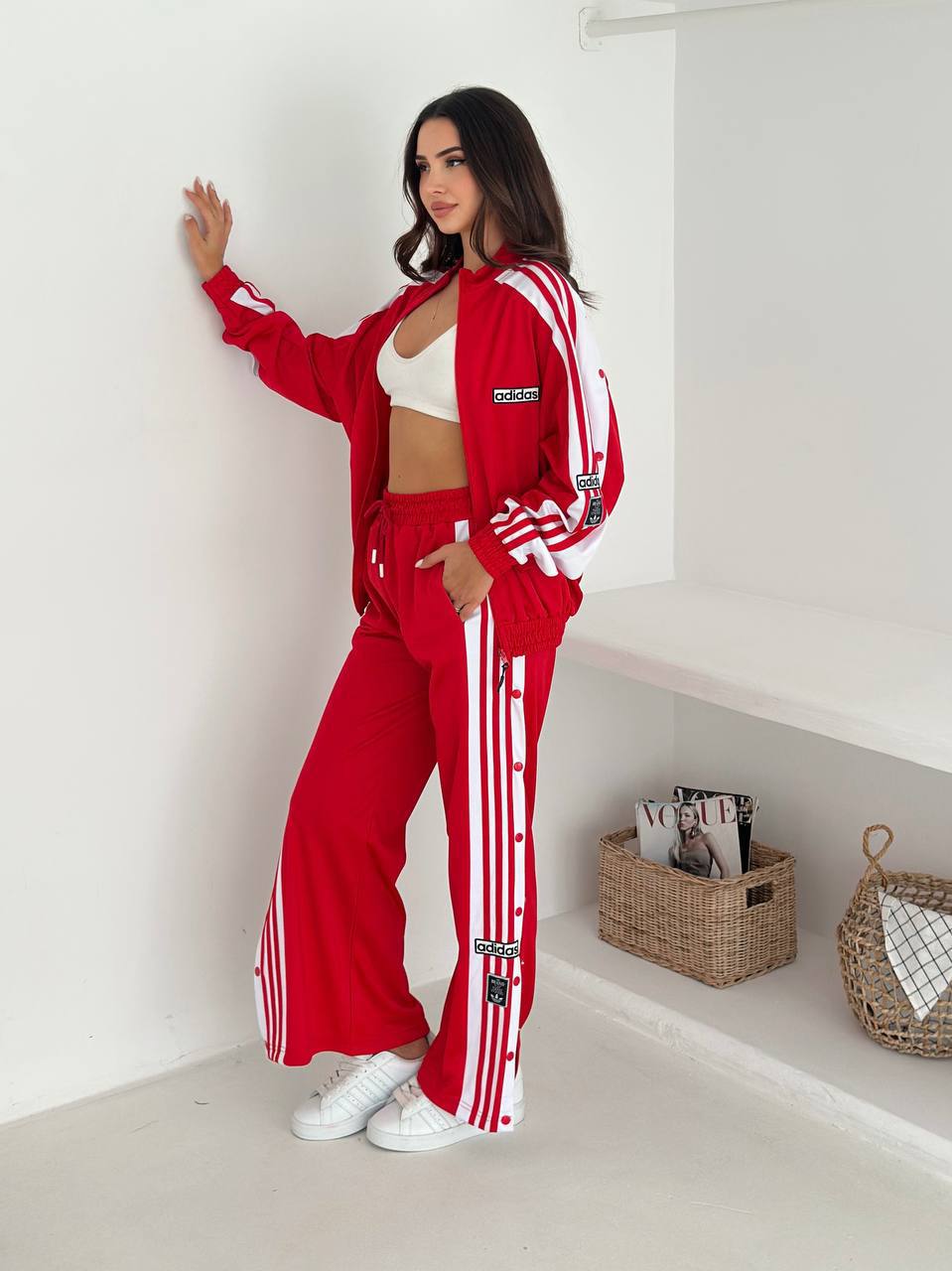 Çıtçıtlı Yan Şeritli Adidas Eşofman Takımı | Lessora Lessora