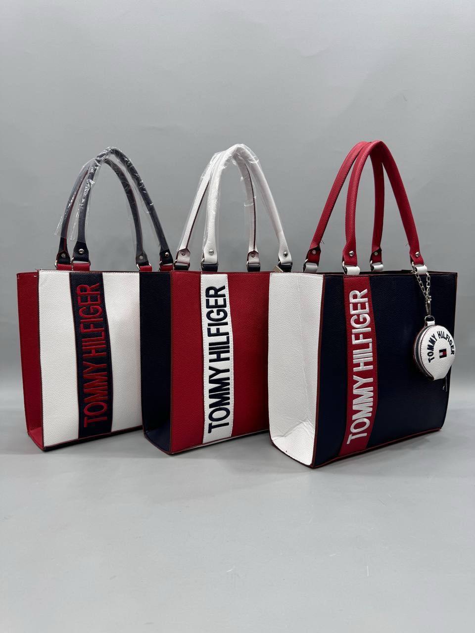 Tommy Hilfiger Premium Kadın El ve Omuz Çantası | Kırmızı-Beyaz-Lacivert Lessora