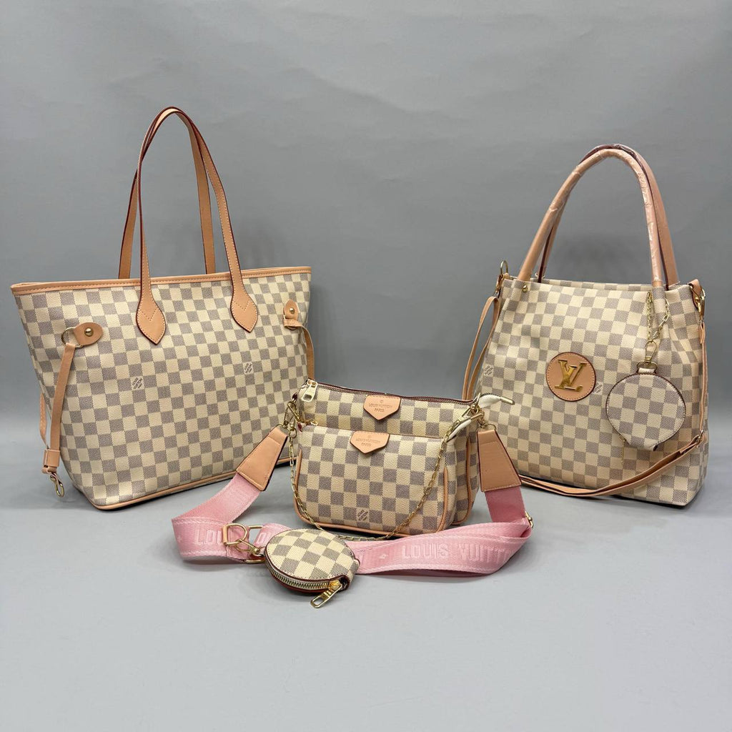 Luxury Monogram 3’lü Çanta Seti | Neverfull – Cepli – Mini Model Lessora